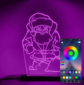 Акриловий світильник-нічник керування з телефона Святий Миколай tty-n000765