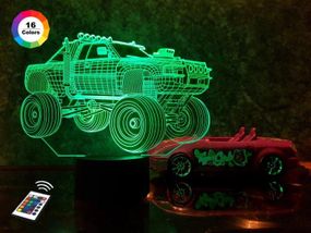 3D светильник ночник с пультом "Автомобиль 4"