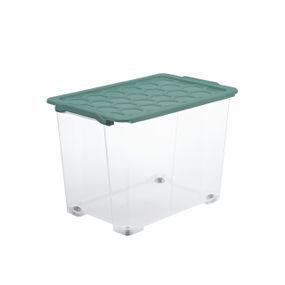 Контейнер для хранения пластиковый на колесиках с крышкой Rotho (Рото) EVO SAFE 65 л (10082) Мятный