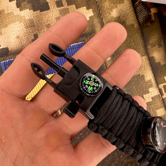 Чоловічий годинник Skmei 1356BK Black Tactic Compass | Зображення 7