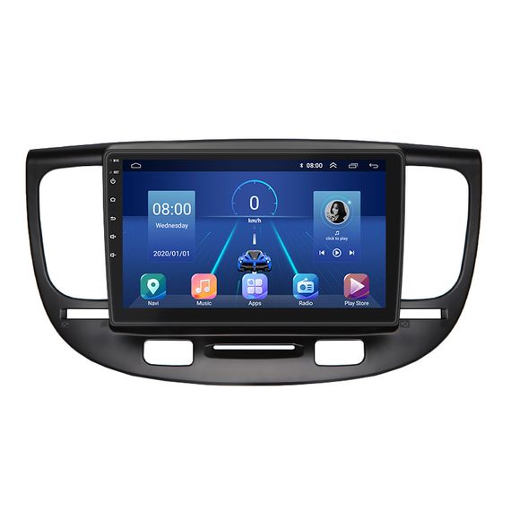 Штатна магнітола Lesko для Kia Rio II 2005-2009 екран 9" 6/128Gb 4G Wi-Fi GPS Top Киа Рио