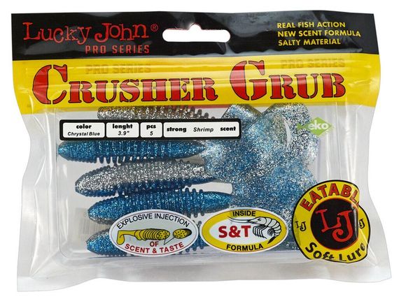 Твистеры съедобные искусственные LJ Лаки Джон Pro Series CRUSHER GRUB 3,9in (09.90)/T05 5шт. | Зображення 1