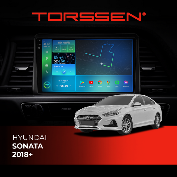 Штатна магнітола Torssen 2K Hyundai Sonata 18+ FL9 4+64Gb 4G Carplay DSP