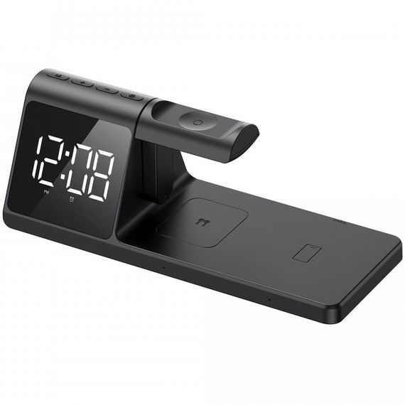 3 в 1 беспроводная зарядка для смартфона, наушников и часов HAVIT W3042 15W с будильником | Зображення 5