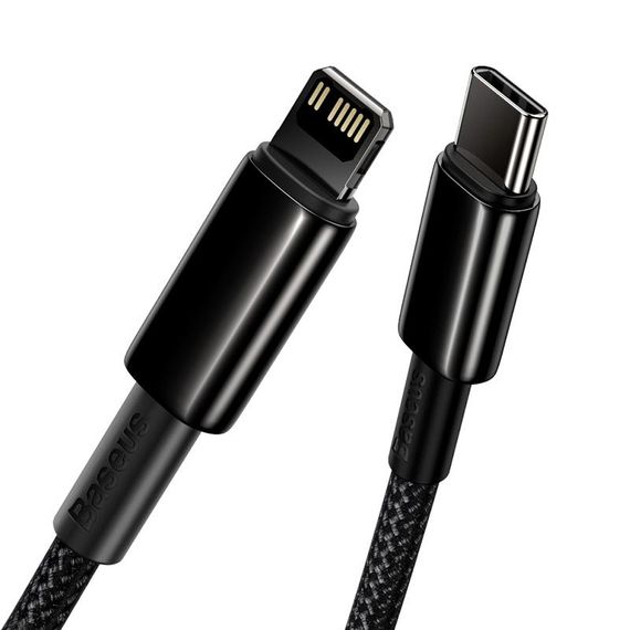 Дата кабель Baseus Tungsten Gold Type-C to Lightning PD 20W (2m) (CATLWJ) Чорний | Зображення 1