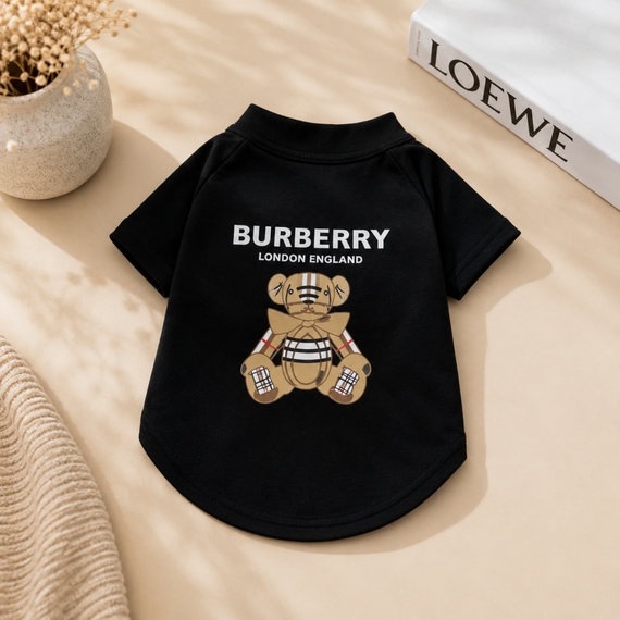 Брендовая футболка для собак Burberry Teddy Black | Стильная черная одежда для питомцев | Зображення 2