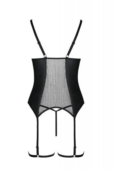 Корсет та стрінги чорний S/M BETH CORSET - Passion sexstyle | Зображення 3