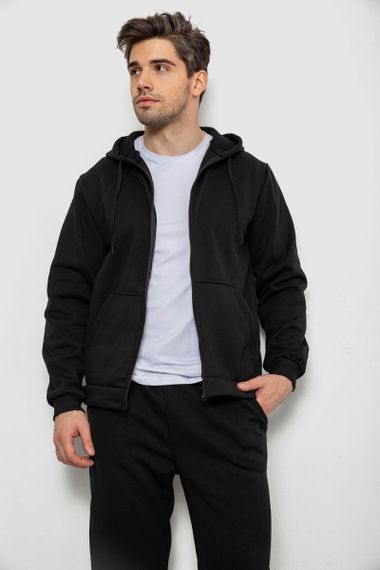 Спортивный костюм мужской на флисе, цвет черный, 238R58692 | Зображення 1