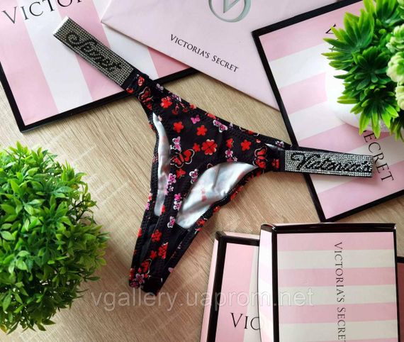 Женские стринги Victoria's Secret со стразами, женские стринги Виктория Сикрет со стразами, стринги женские M,