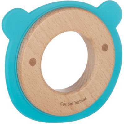 Прорезыватель Canpol babies деревянно-силиконовая Медвежонок Бирюзовая (80/304)
