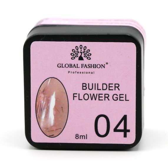 Гель для моделювання нігтів з додаванням сухоцвіту Flower Builder Gel №04, 8г