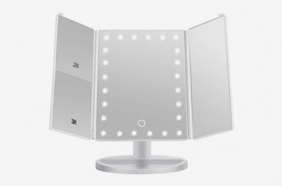 Потрійне дзеркало для макіяжу з підсвічуванням. OZ-469 Колір рожевий | Зображення 1