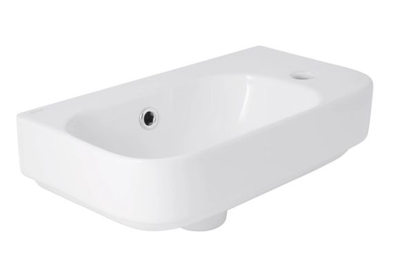 Раковина підвісна Qtap Tern 450х250х158 мм, White, права, прямокутна, без донного клапана QT1711H02LW