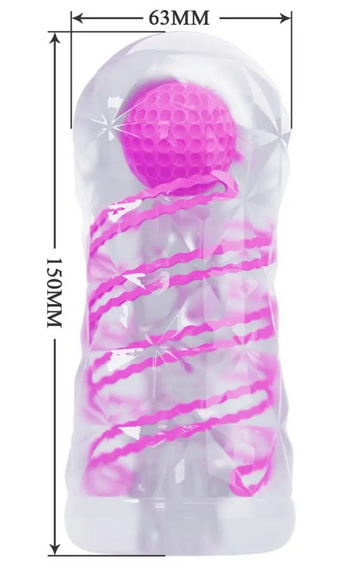 Мастурбатор із внутрішньою спіральною структурою і стимулювальною кулькою Pretty Love — Transparent masturbator Sex Aura | Зображення 4