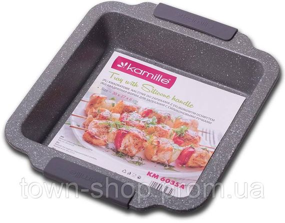 Форма для выпечки Kamille Marble 30.3х26.7х6см с силиконовыми ручками KM-6035А | Зображення 1