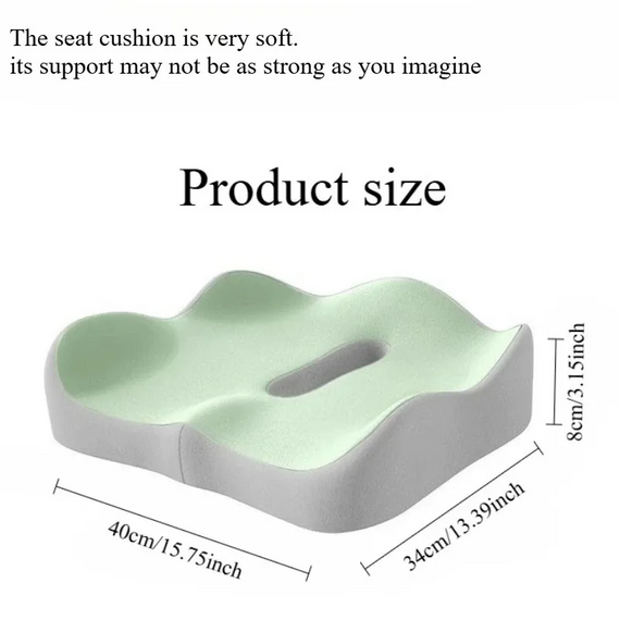 Подушка для сидіння з ефектом пам'яті 3D Memory Foam 34 х 40 см зелена | Зображення 3