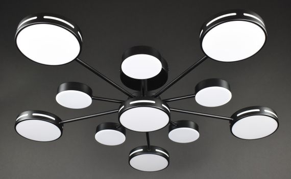 Люстра світлодіодна стельова LED світильник для квартири на стелю лед 27933 Чорний 19х88х88 см.