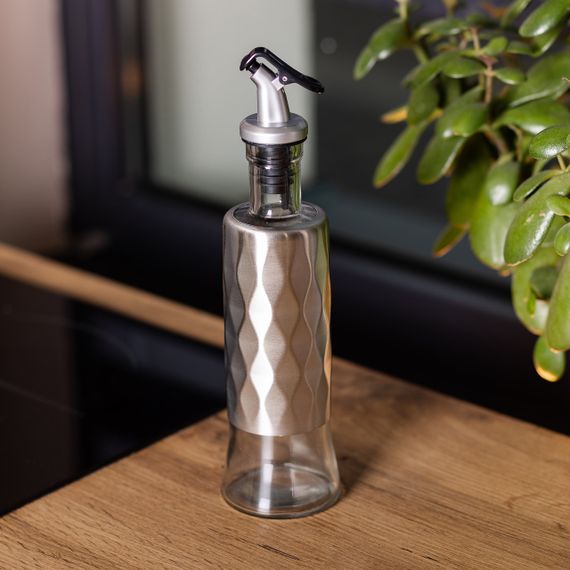 Пляшка для олії з дозатором 300 мл скляна пляшка для оливкової та соняшникової олії HP-1361 | Зображення 4