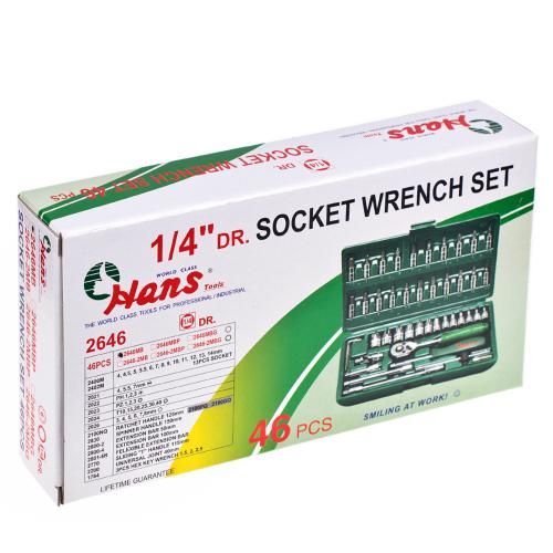 Набір торцевих головок 1/4" , 46 предм (2646MB) HANS (2646MB) | Зображення 1