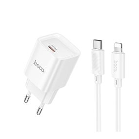 Мережевий зарядний пристрій Hoco C146A 1 USB-C PD/QC 20W+Type-C to Lightning