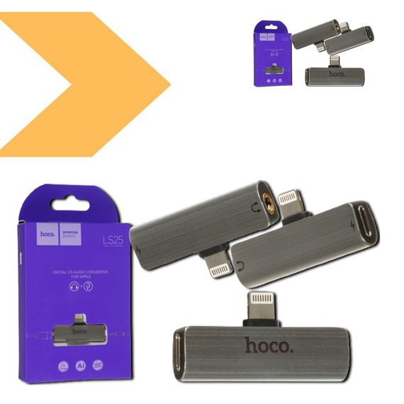 Перехідник Hoco LS25 Lightning - Lightning + Power Jack 3.5 31pc сталевий (MAW-33994_288) | Зображення 1