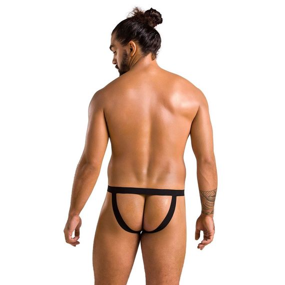 Мужские слипы на шнуровке Passion 044 SLIP BEN L/XL Black, экокожа, люверсы | Зображення 3
