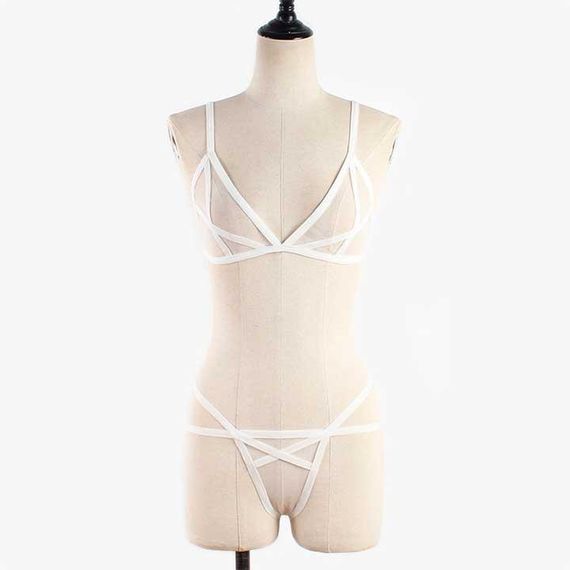 Эротический комплект в сеточку - Чёрный – Эротическое бельё | Зображення 3