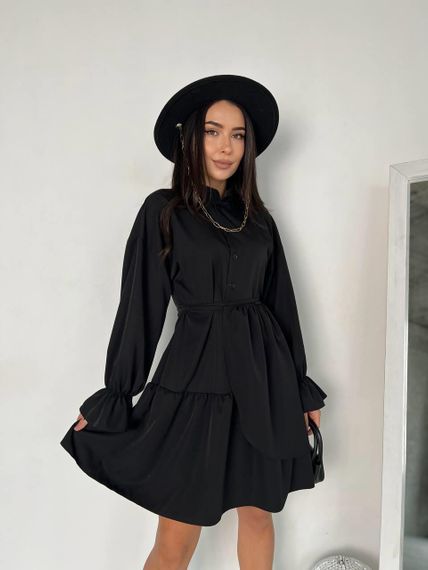 Женское красивое легкое платье хлопковое NB24005 размер 42/44, цвет черный | Зображення 3