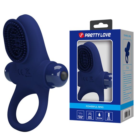 Ерекційне кільце - Pretty Love Powerful Ring Vibro Stimulator II Blue Sex Aura