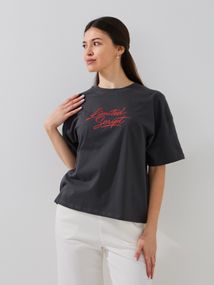 Футболка з принтом жіноча GENUA G01137-0037 4XL Графітовий shop (2000999544590)