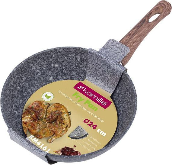 Сковорода Kamille Grey Marble Ø24см індукційна з антипригарним покриттям | Зображення 4
