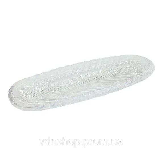Блюдо сервірувальне 39х13.5х2.5 см скляне для закусок канапе фруктів HP-YH-13