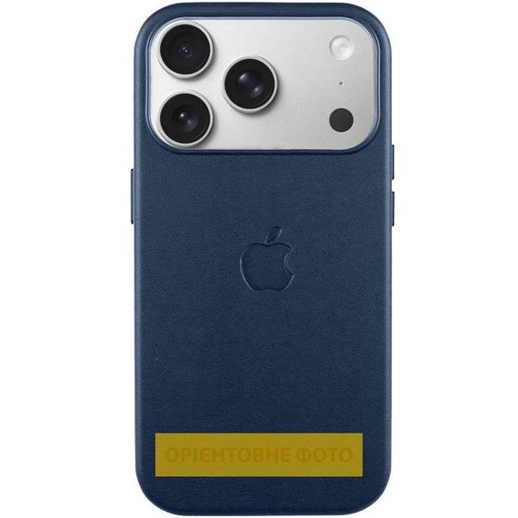 Чохол шкіряний Leather Case (AA) with MagSafe and Animation для Apple iPhone 17 (6.3") Dark Blue