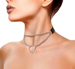 Чокер на шию Серце Art of Sex - Paris, з натуральної шкіри