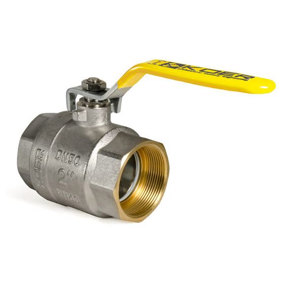 Кран шаровой KOER KR.214.G - 2" FF ГГВ YELLOW, ручка "весиль" желтая (KR0137) | Зображення 1