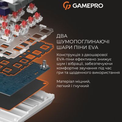 Клавиатура GamePro Genesis Warden MK160P Outemu Swithes USB White-Grey (MK160P) | Зображення 2