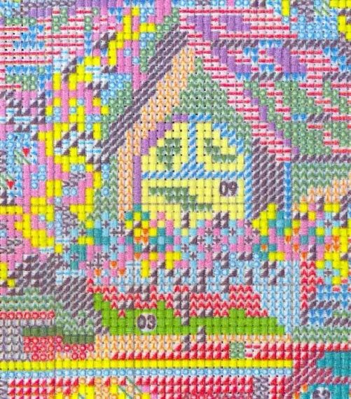 Набір для вишивання за нанесеною на канву схемою "Summer garden cottage"  AIDA 14CT printed, 44*38 см | Зображення 13