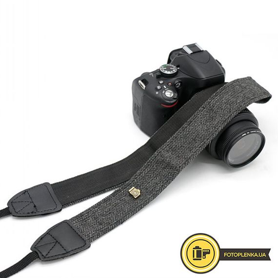 Ремень универсальный текстильный для фотоаппарата Sony Canon Nikon, плечевой шейный для фотокамеры серый | Зображення 2