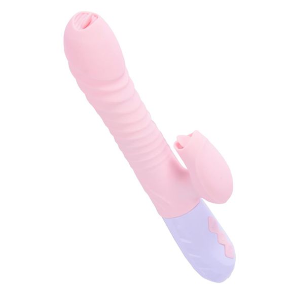 Вібратор - Silicone Vibrator USB 7 Function and Thrusting Function / Heating Pink Sex Aura | Зображення 1