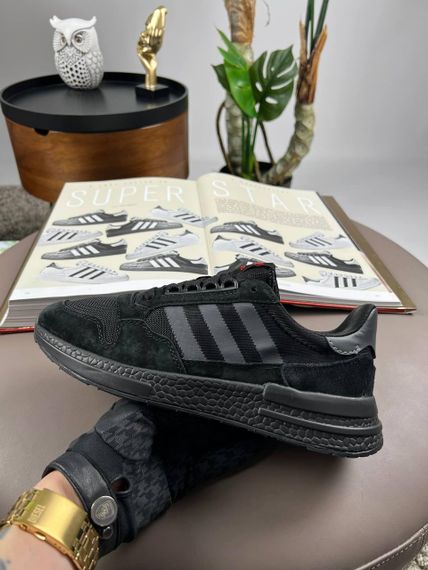 Кроссовки ZX 500 RM All Black замша , текстиль весна / лето / осень A3614 | Зображення 7