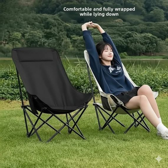 Складной туристический стул MA560black 45×93×58 см зеленый до 200 кг • Кресло для пикника, рыбалки, кемпинга и отдыха на природе | Зображення 2
