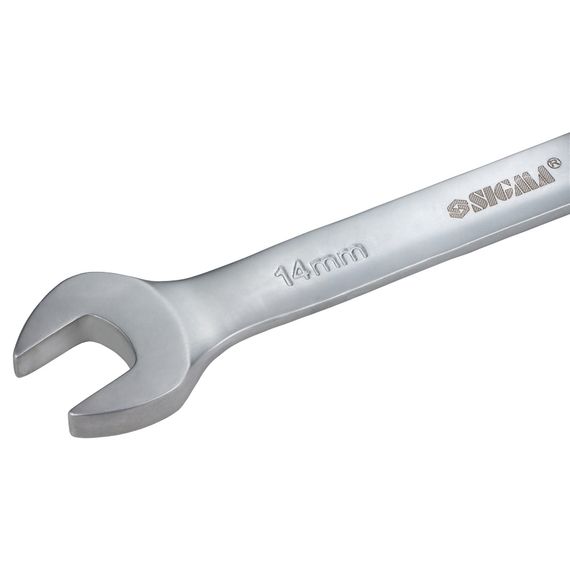 Ключ ріжково-накидний Sigma з трещіткою 14 мм CrV satine (6022141) | Зображення 1