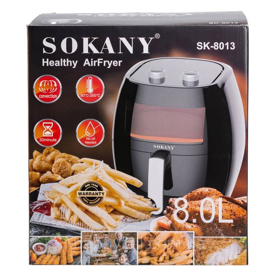 Аерофритюрниця Sokany на 8 літрів 1800 Вт чорна SK8013 | Зображення 5