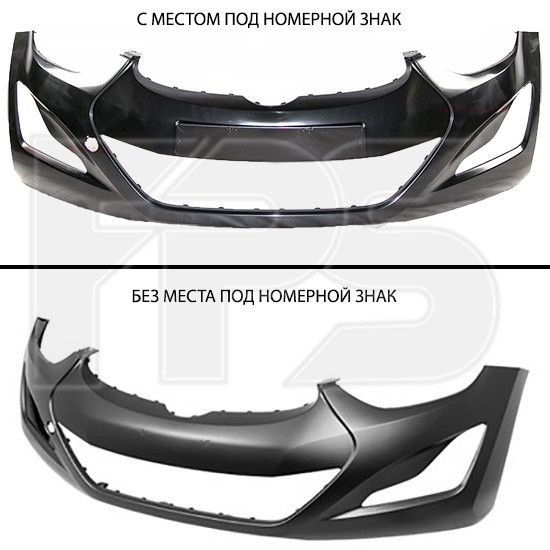 Передний бампер Hyundai Elantra MD '14-16 (без места под номерной знак)  865113X800