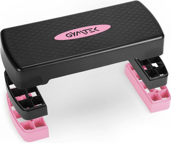 Степ-платформа Gymtek 3-х уровневая черно-розовая | Зображення 1