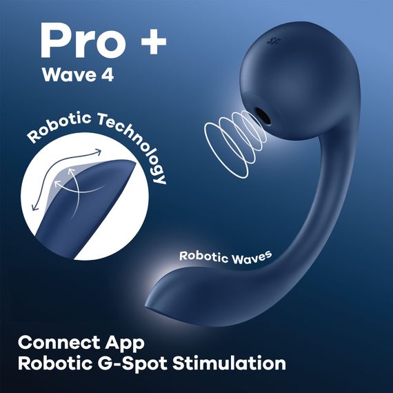 Смарт-стимулятор точки G + вакуумний стимулятор клітора Satisfyer Pro+ Wave 4 Connect App | Зображення 5