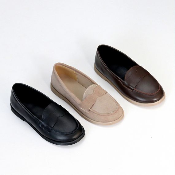 Зручні шоколадні туфлі лофери натуральна шкіра в асортименті | Зображення 9