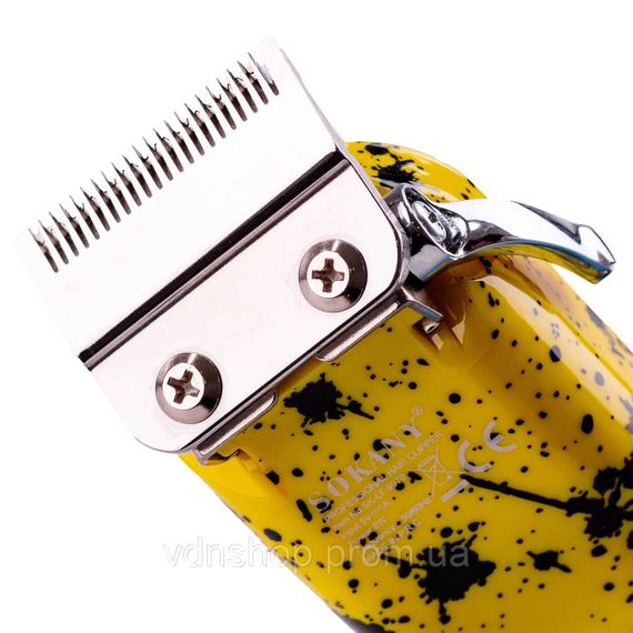 Машинка для стрижки волосся Sokany SK-LF-9970 акумуляторна з 8 насадками Жовтий | Зображення 2