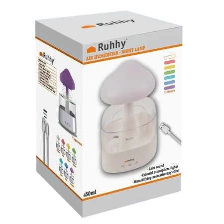 Зволожувач повітря зі світлодіодним нічником та ефектом падаючого дощу | Зображення 9