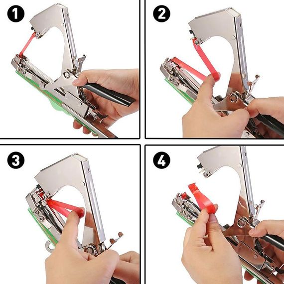 Садовий степлер для підв'язки рослин + стрічка, Tapetool / Підв'язувальний степлер-тапенер для винограду | Зображення 5